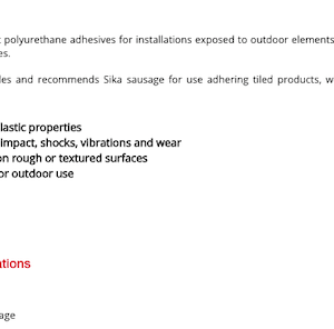 Adhesives & Sealants: Sika Sausage