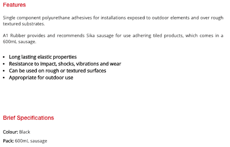 Adhesives & Sealants: Sika Sausage